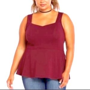 Torrid Red Peplum Top